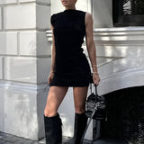 Düz İpli Detaylı Kısa Elbise