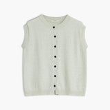 Şık Düğme Detaylı Triko Yelek