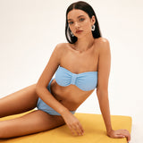 Waffle Bandeau Bikini Seti