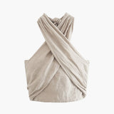 Pamuklu ve Çizgili Çapraz Boyundan Bağlamalı Atlet