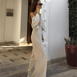 Omzu Açık Keten Tulum