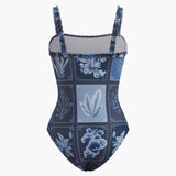 Bitki Desenli Tek Parça Mayo