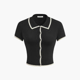 Kontrast Kesimli Mini Etek Takım