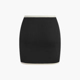 Kontrast Kesimli Mini Etek Takım