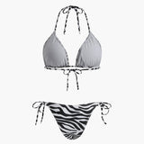 Zebra Çizgili Üçgen Bikini Takımı