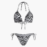 Zebra Çizgili Üçgen Bikini Takımı