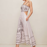 Baskı Cepli Cutout Elbise