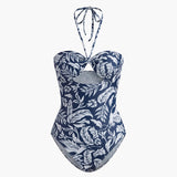 Çiçek Desenli Halter Kesimli Mayo