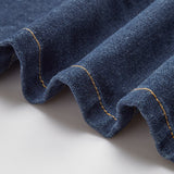 Kravat Yaka Cepli Pileli Denim Uzun Üst