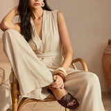 Keten Kumaşlı Şık Tulum