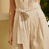 Keten Kumaşlı Şık Tulum