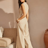 Keten Kumaşlı Şık Tulum