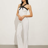 Siyah Detaylı Beyaz Tulum