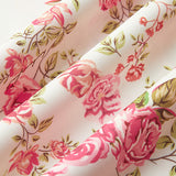 Kare Yaka Fermuarlı Çiçekli Elbise