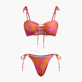 Baskılı Daire Kesimli Bikini Takımı