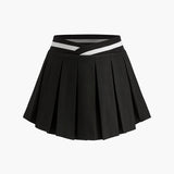 Elastik Belli Pileli Kısa Etek