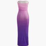 Dar Kesim Batik Tüp Uzun Elbise