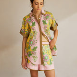 Günlük Baskılı Kontrast Etekli Şort Takım