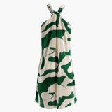 Günlük Baskılı Halter Kolsuz Kısa Elbise