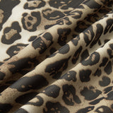 Leopar Desenli V Yaka Kolsuz Elbise