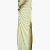 Çift Kat Tül Baskılı Elbise