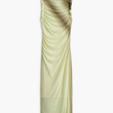 Çift Kat Tül Baskılı Elbise