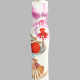 Baskılı Mock Yaka Yırtmaçlı Elbise