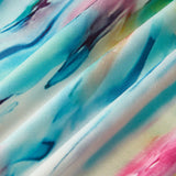 Romantik Baskılı Yırtmaçlı Tüp Elbise