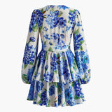 Grape Printed Ruffle Corset Dress