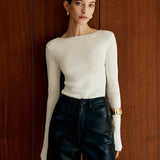 Siyah-Beyaz Kontrast Uzun Kollu Kazak