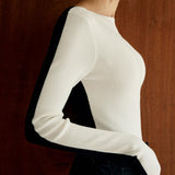 Siyah-Beyaz Kontrast Uzun Kollu Kazak