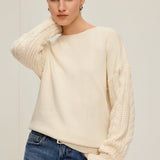 Düz Kablo Kollu Kazak Kazak