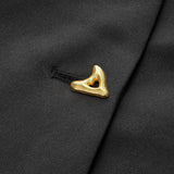 Beyaz Minimal Altın Detaylı Kolsuz Bluz