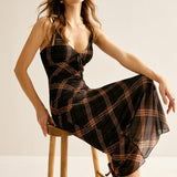 Kravat Yaka File Maxi Elbise