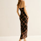 Kravat Yaka File Maxi Elbise