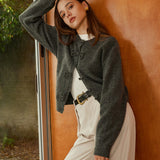 Düz Fiyonklu Kruvaze Hırka