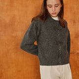 Düz Fiyonklu Kruvaze Hırka