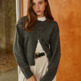 Düz Fiyonklu Kruvaze Hırka