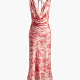 Romantik Drapeli Uzun Elbise