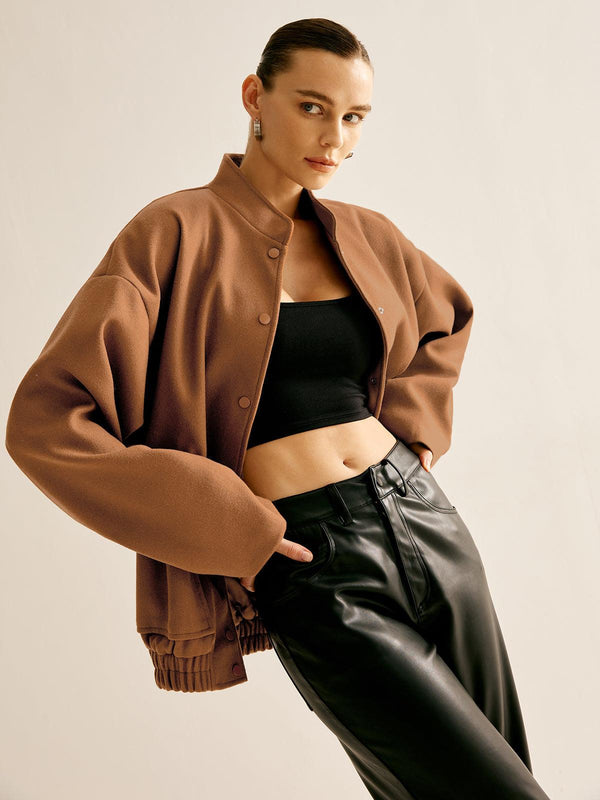 Sculpted Comfort Bomber Ceket