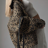 Leopar Desenli Oversize Kot Ceket