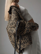 Leopar Desenli Oversize Kot Ceket