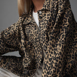 Leopar Desenli Oversize Kot Ceket