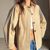 Beige Elegance Crop Ceket