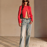Dynamic Flame Crop Blazer