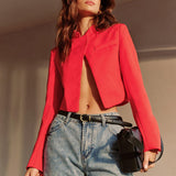 Dynamic Flame Crop Blazer