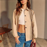 Beige Elegance Crop Ceket