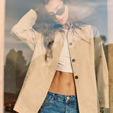 Beige Elegance Crop Ceket