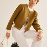 Olive Grace Ribbed Bomber Jacket