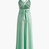 Şık Çapraz Sırt Kemerli Plise Elbise